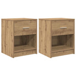 Nattbord 2 Stk Med Skuff Artisan Eik 40X34X50 Cm