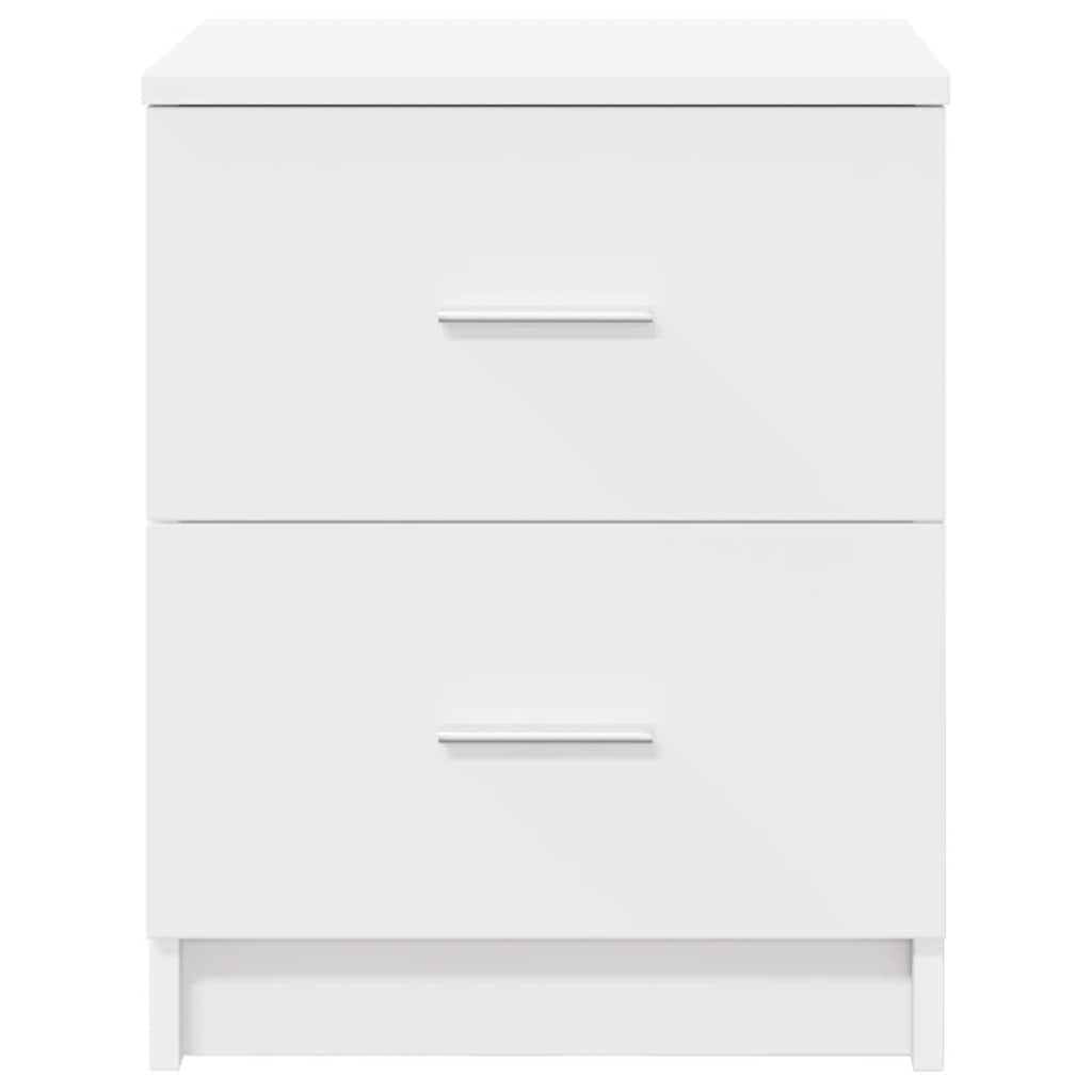 Nattbord 2 Stk Med 2 Skuffer Hvit 40X36X50 Cm