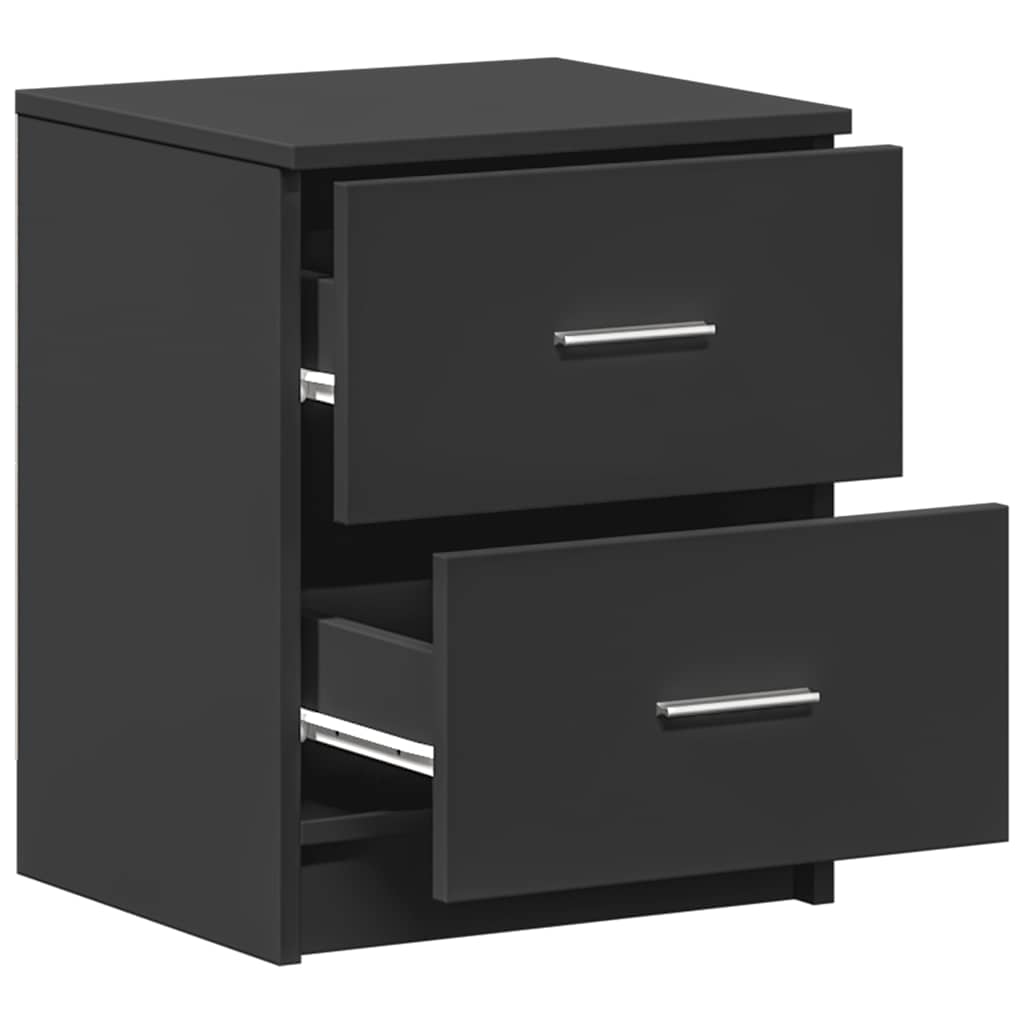 Nattbord 2 Stk Med 2 Skuffer Svart 40X36X50 Cm