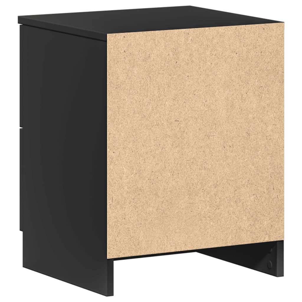 Nattbord 2 Stk Med 2 Skuffer Svart 40X36X50 Cm
