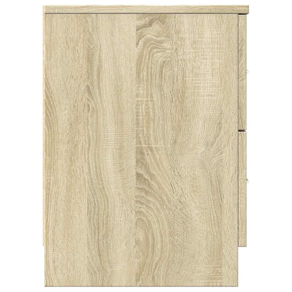 Nattbord Med 2 Skuffer Sonoma Eik 40X36X50 Cm