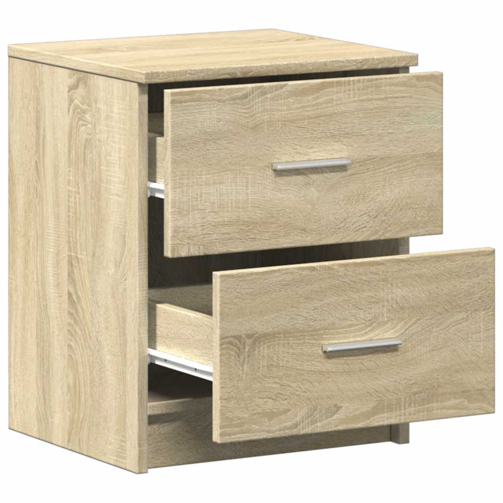 Nattbord 2 Stk Med 2 Skuffer Sonoma Eik 40X36X50 Cm