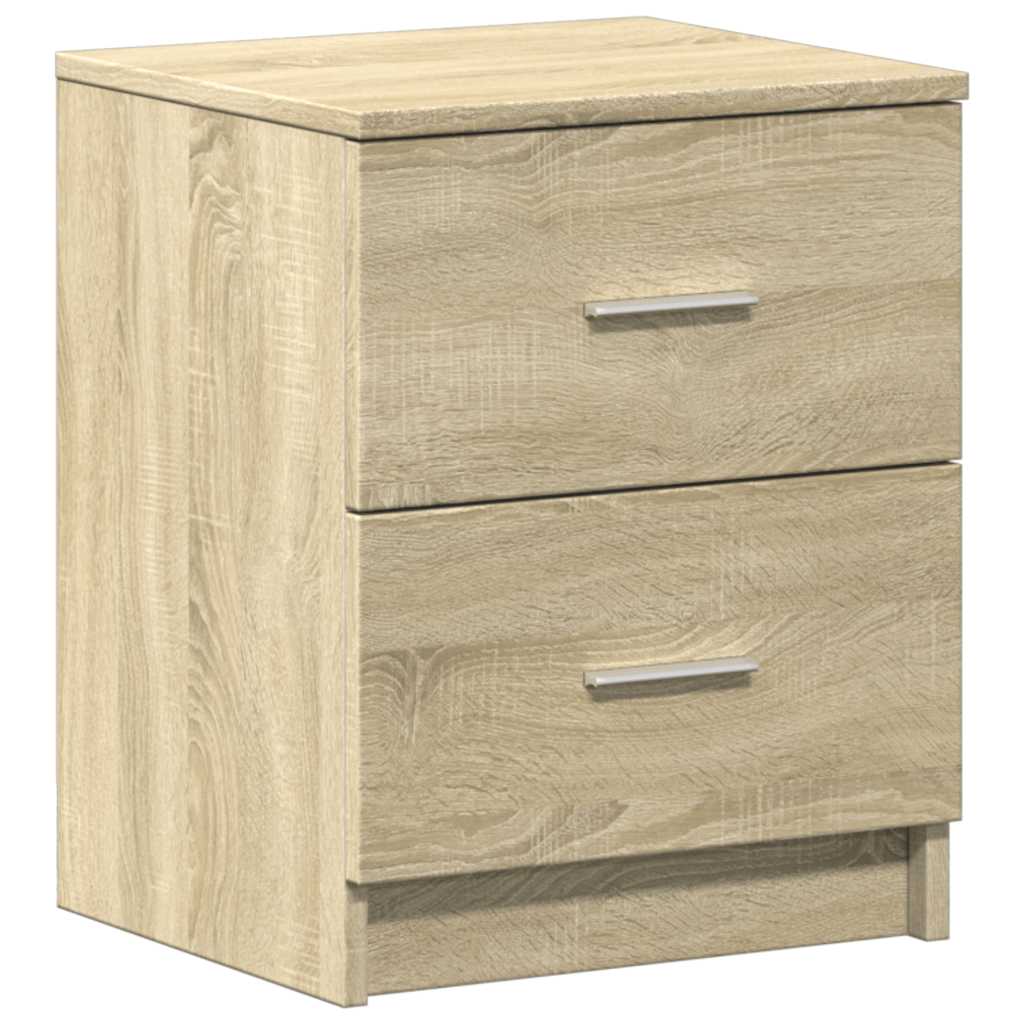 Nattbord 2 Stk Med 2 Skuffer Sonoma Eik 40X36X50 Cm