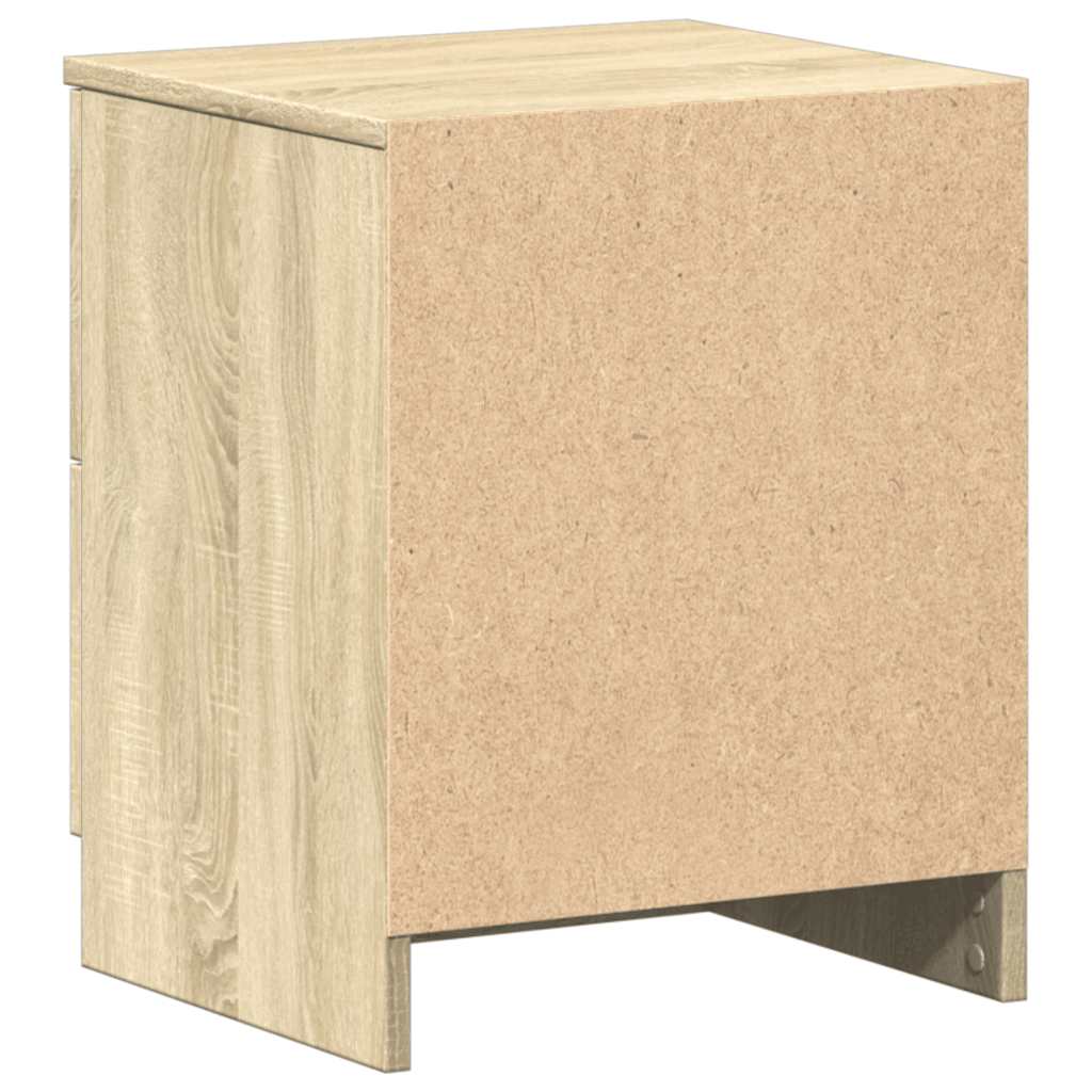 Nattbord 2 Stk Med 2 Skuffer Sonoma Eik 40X36X50 Cm