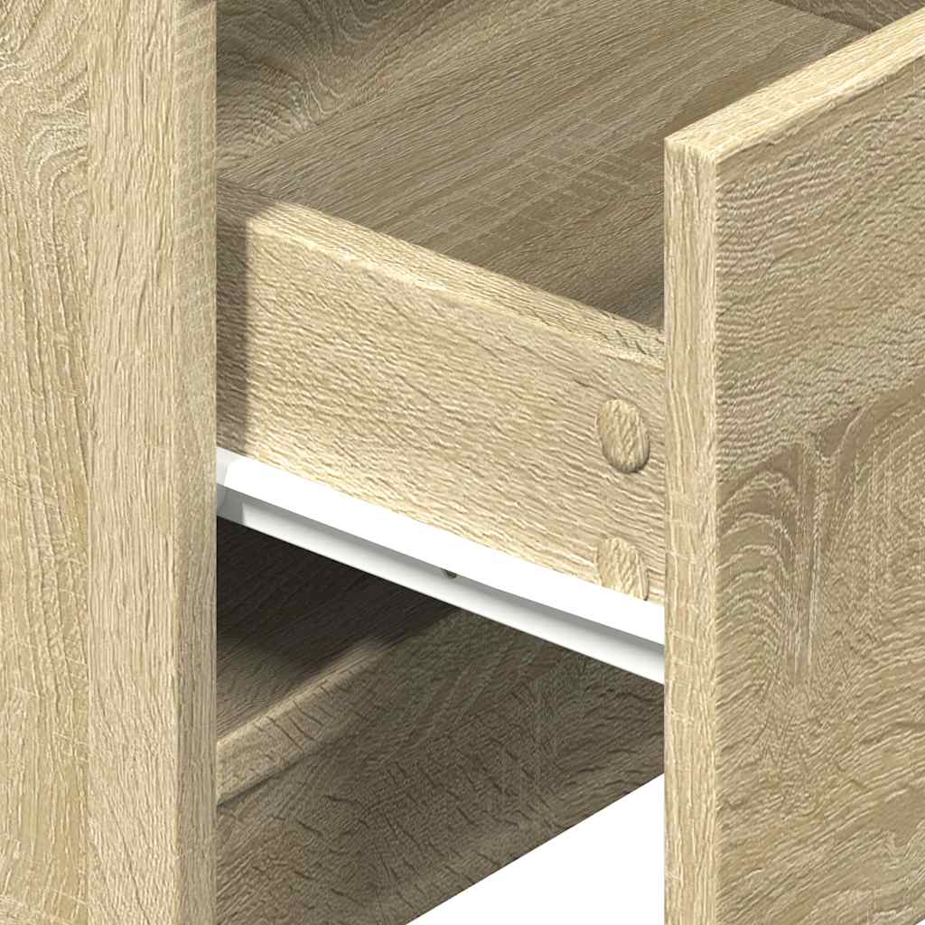 Nattbord 2 Stk Med 2 Skuffer Sonoma Eik 40X36X50 Cm