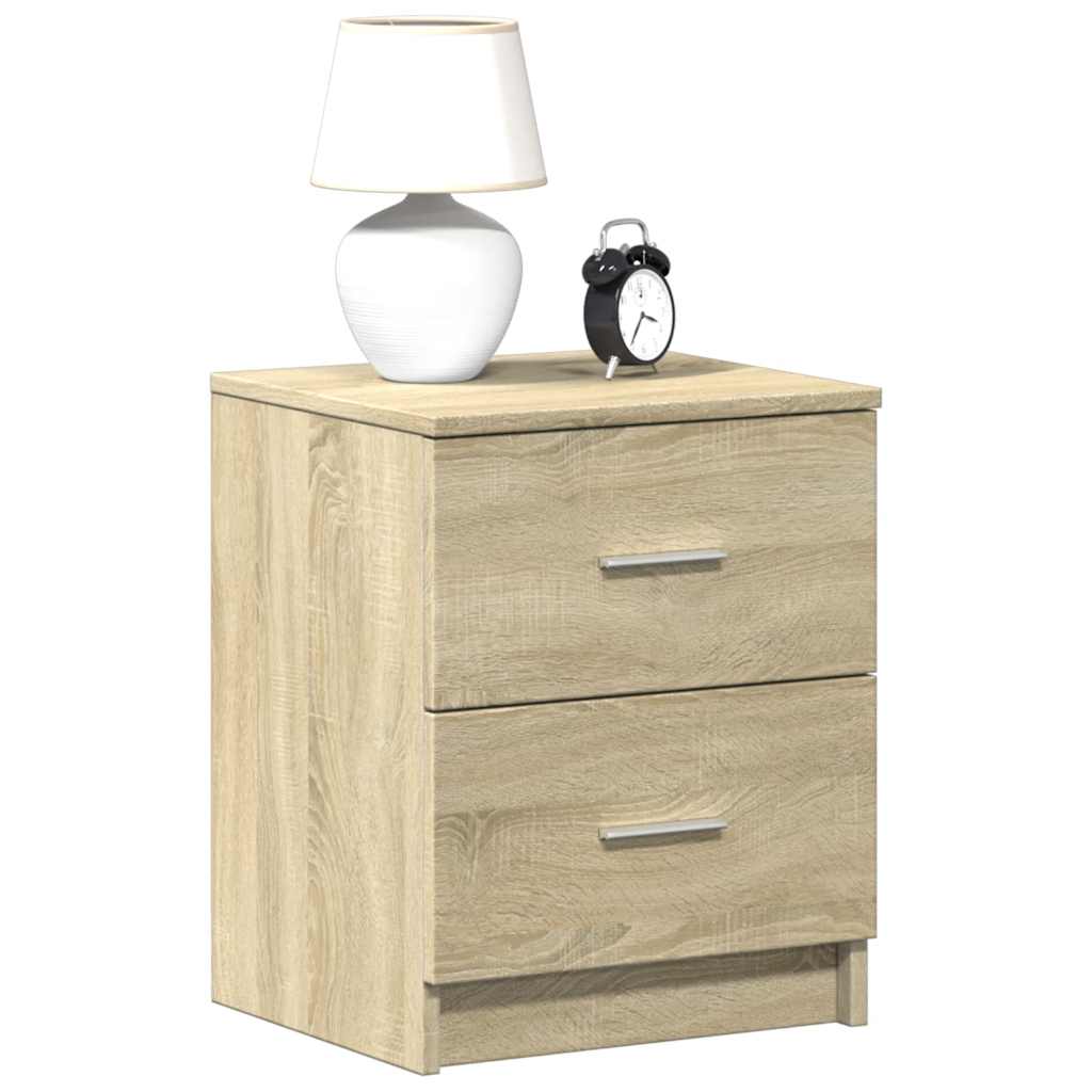 Nattbord 2 Stk Med 2 Skuffer Sonoma Eik 40X36X50 Cm