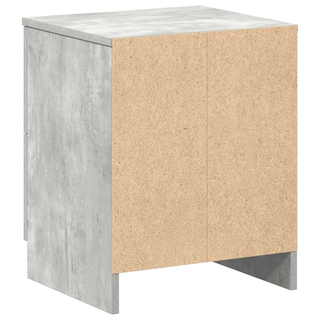 Nattbord 2 Stk Med 2 Skuffer Betonggrå 40X36X50 Cm