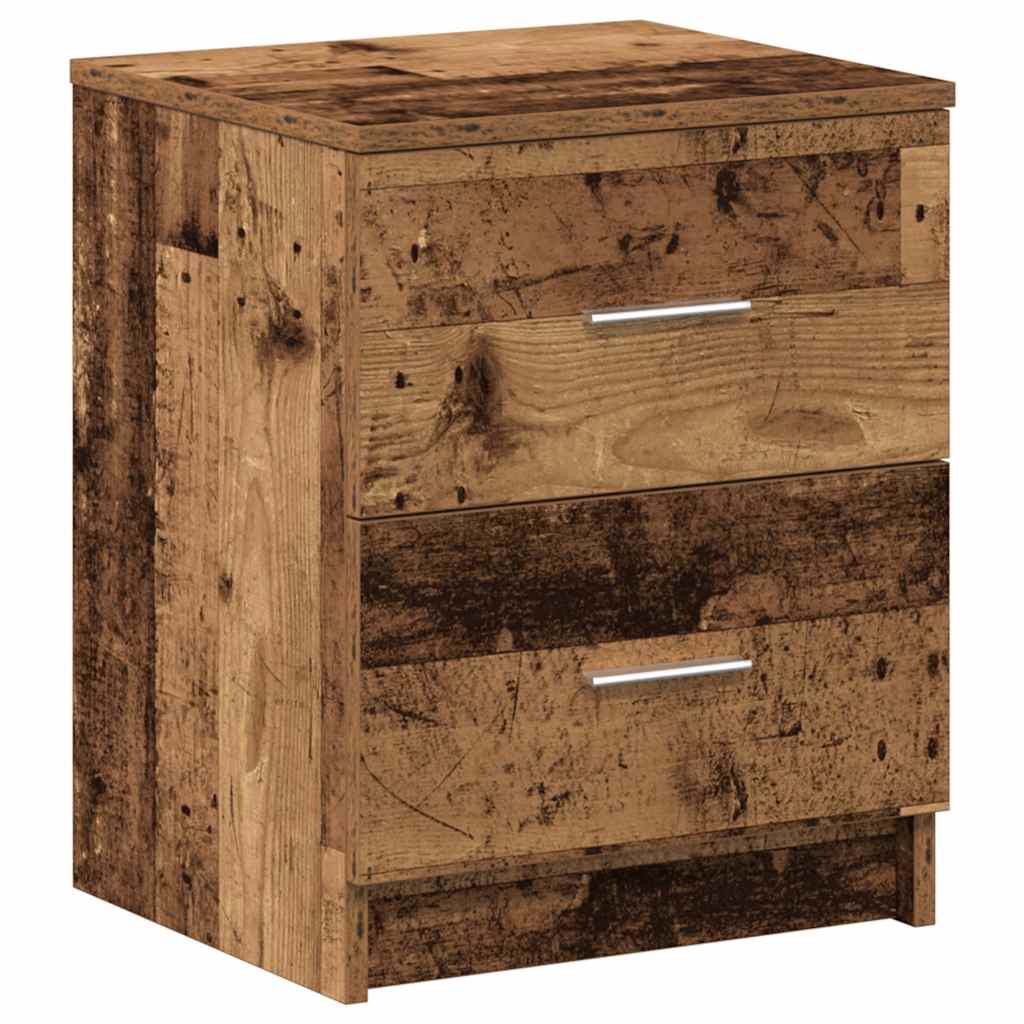 Nattbord Med 2 Skuffer Gammelt Tre 40X36X50 Cm