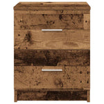 Nattbord Med 2 Skuffer Gammelt Tre 40X36X50 Cm