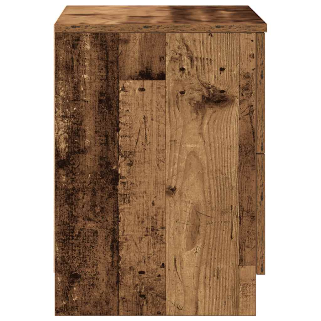 Nattbord Med 2 Skuffer Gammelt Tre 40X36X50 Cm