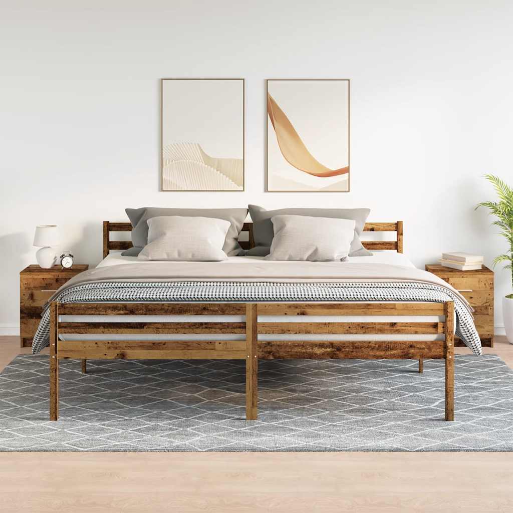 Nattbord 2 Stk Med 2 Skuffer Gammelt Tre 40X36X50 Cm
