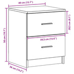 Nattbord 2 Stk Med 2 Skuffer Gammelt Tre 40X36X50 Cm