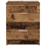 Nattbord 2 Stk Med 2 Skuffer Gammelt Tre 40X36X50 Cm