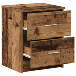 Nattbord 2 Stk Med 2 Skuffer Gammelt Tre 40X36X50 Cm