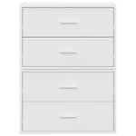 Skap Med 2 Skuffer 2 Stk Hvit 60X31X40 Cm Konstruert Tre