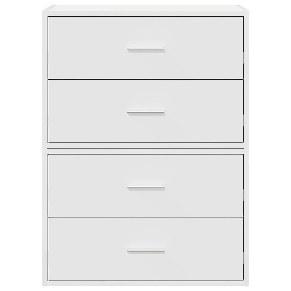 Skap Med 2 Skuffer 2 Stk Hvit 60X31X40 Cm Konstruert Tre