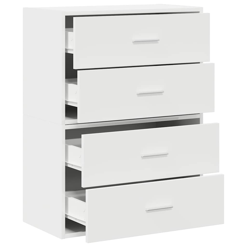 Skap Med 2 Skuffer 2 Stk Hvit 60X31X40 Cm Konstruert Tre