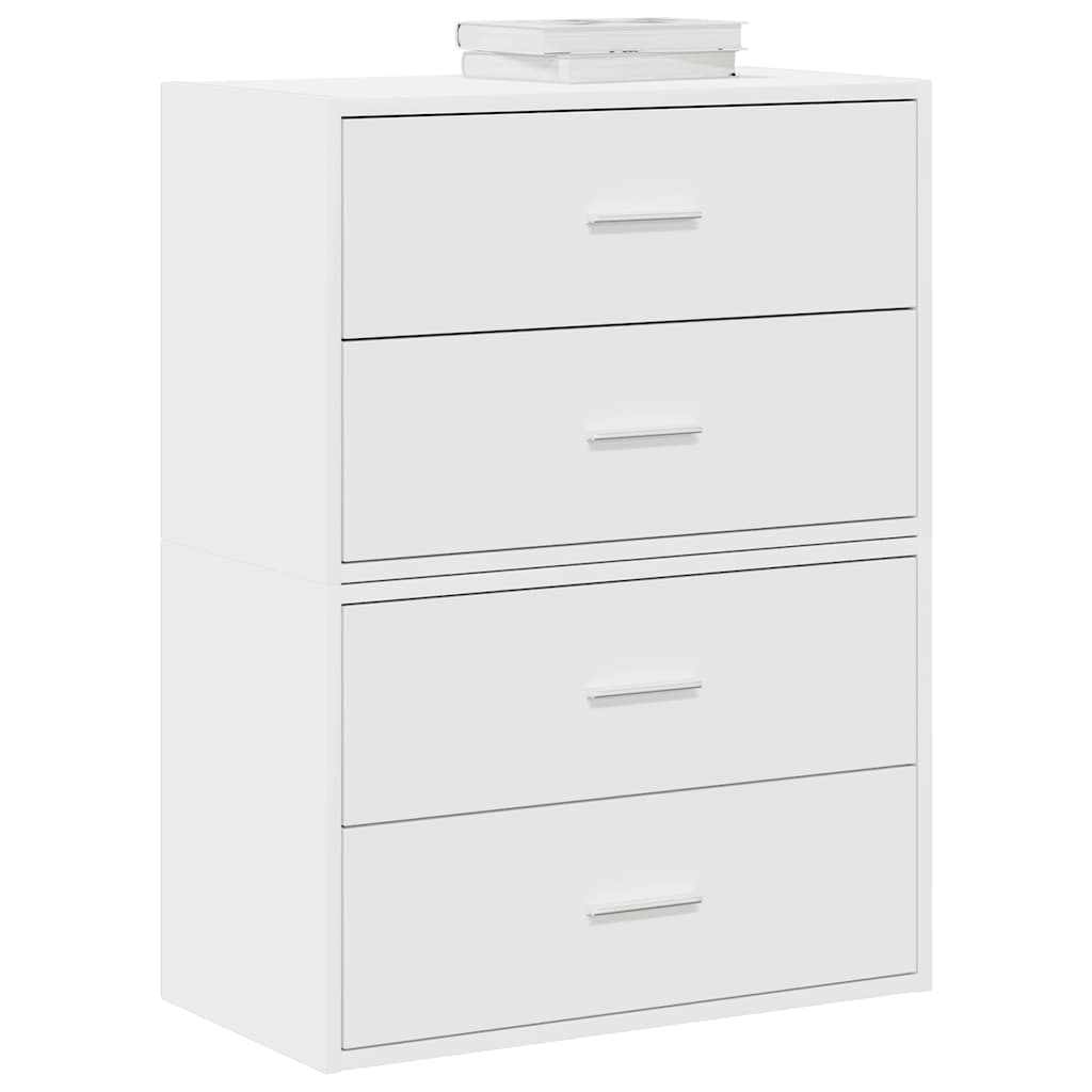 Skap Med 2 Skuffer 2 Stk Hvit 60X31X40 Cm Konstruert Tre