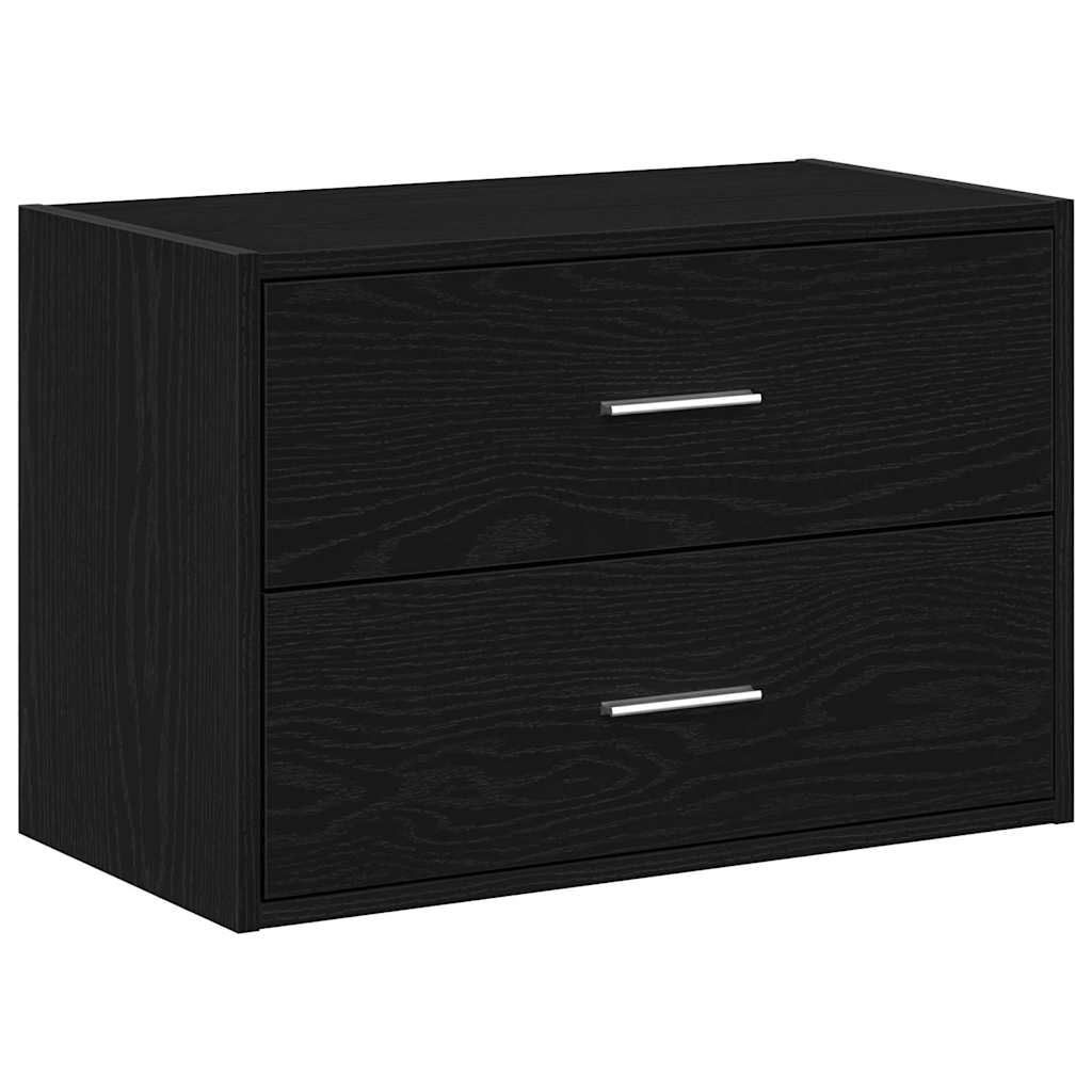 Skap Med 2 Skuffer Sort Eik 60X31X40 Cm Konstruert Tre