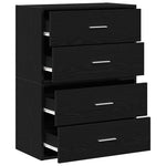 Skap Med 2 Skuffer 2 Stk Sort Eik 60X31X40 Cm Konstruert Tre