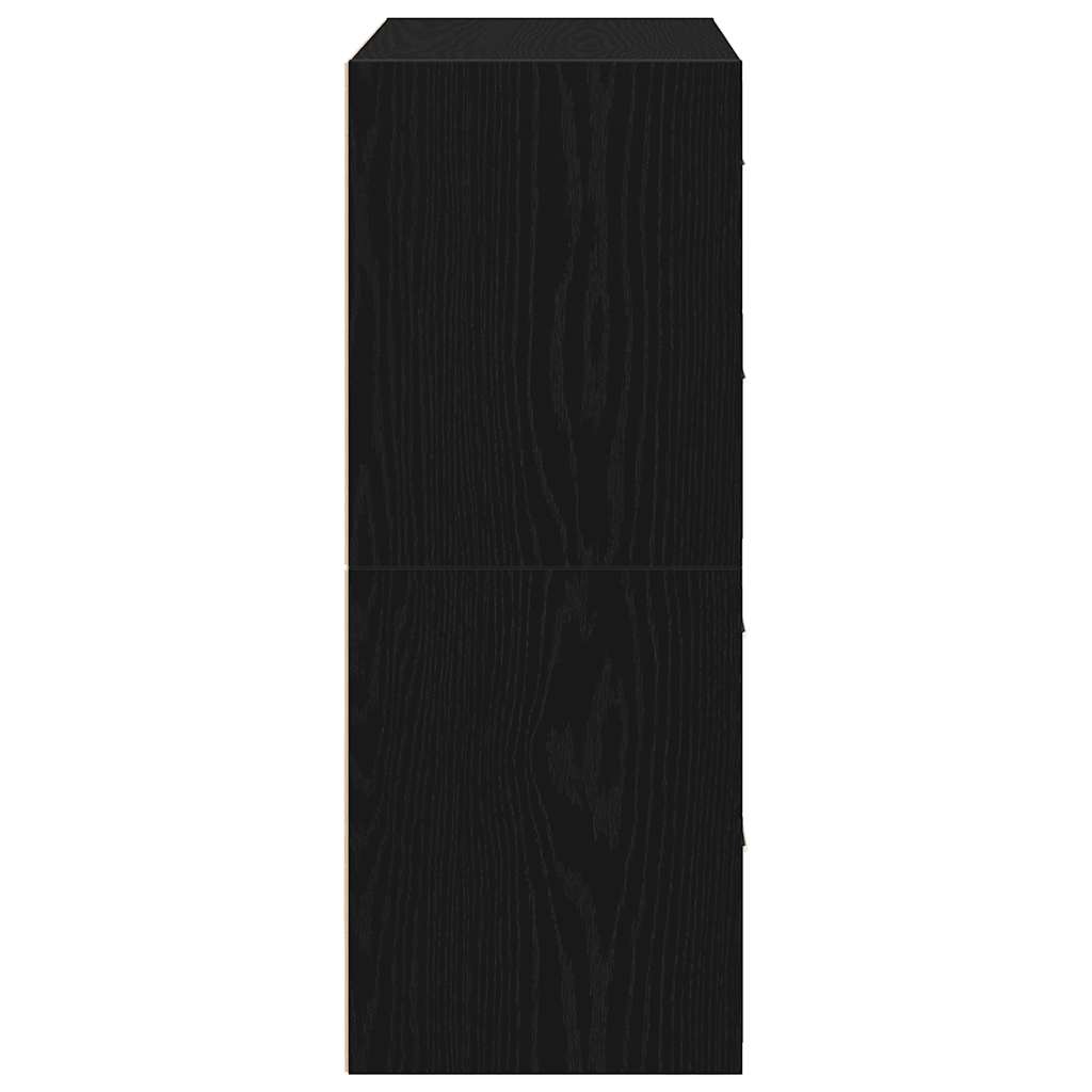 Skap Med 2 Skuffer 2 Stk Sort Eik 60X31X40 Cm Konstruert Tre