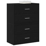 Skap Med 2 Skuffer 2 Stk Sort Eik 60X31X40 Cm Konstruert Tre