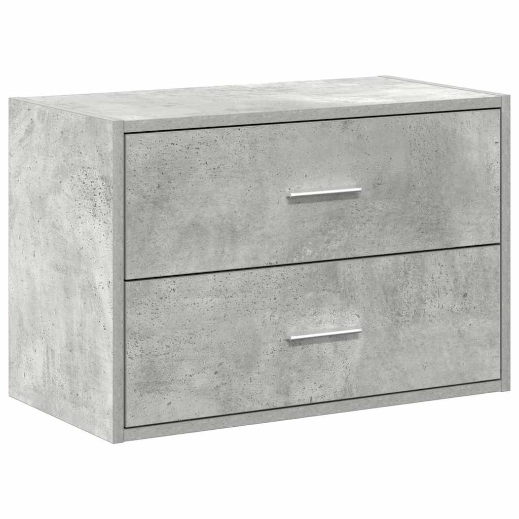 Skap Med 2 Skuffer Betonggrå 60X31X40 Cm Konstruert Tre