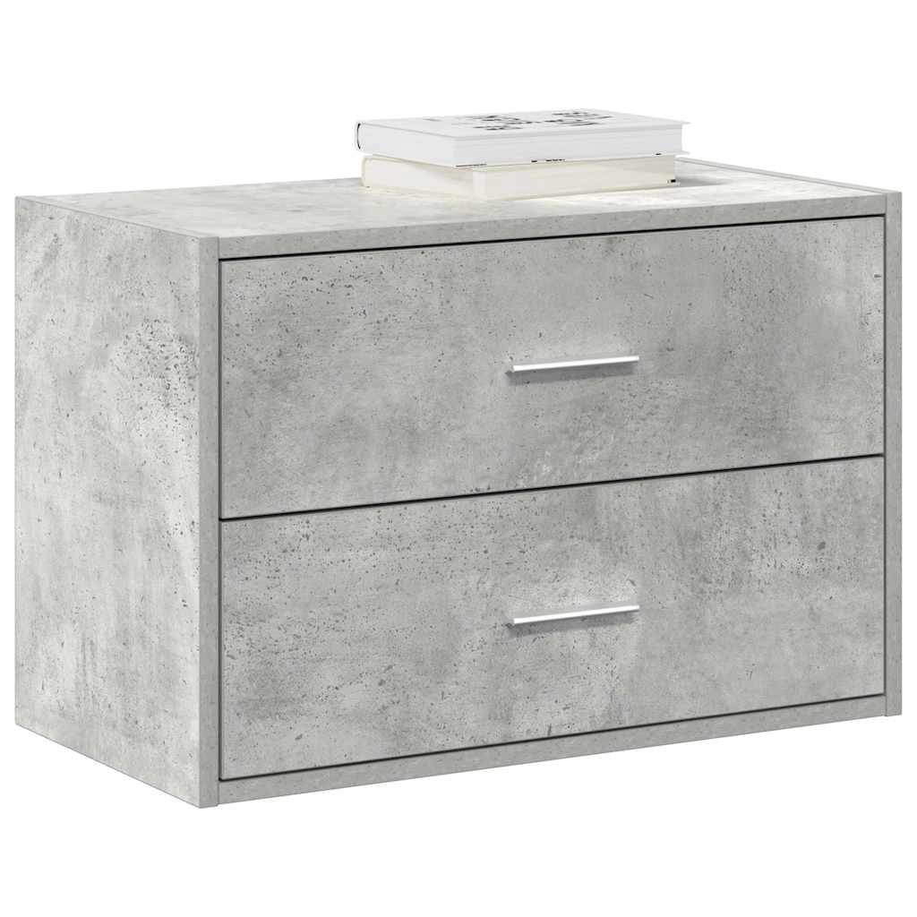 Skap Med 2 Skuffer Betonggrå 60X31X40 Cm Konstruert Tre