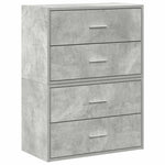 Skap Med 2 Skuffer 2 Stk Betonggrå 60X31X40 Cm Konstruert Tre