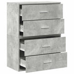 Skap Med 2 Skuffer 2 Stk Betonggrå 60X31X40 Cm Konstruert Tre