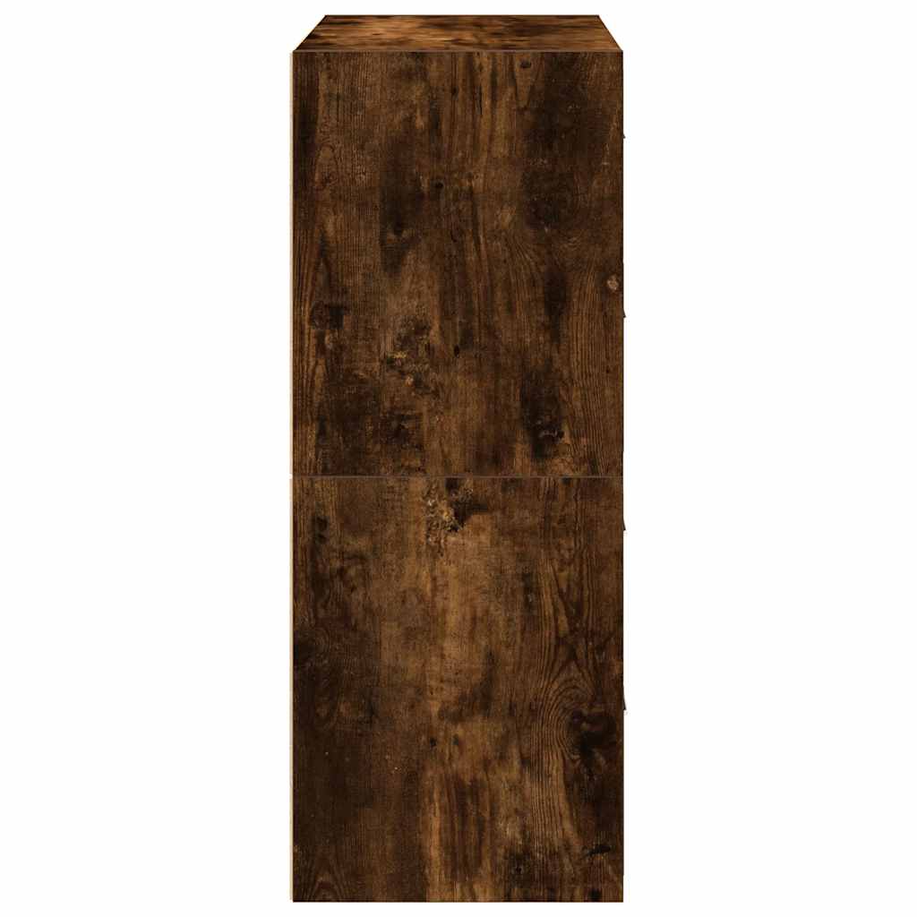 Skap Med 2 Skuffer 2 Stk Røkt Eik 60X31X40 Cm Konstruert Tre