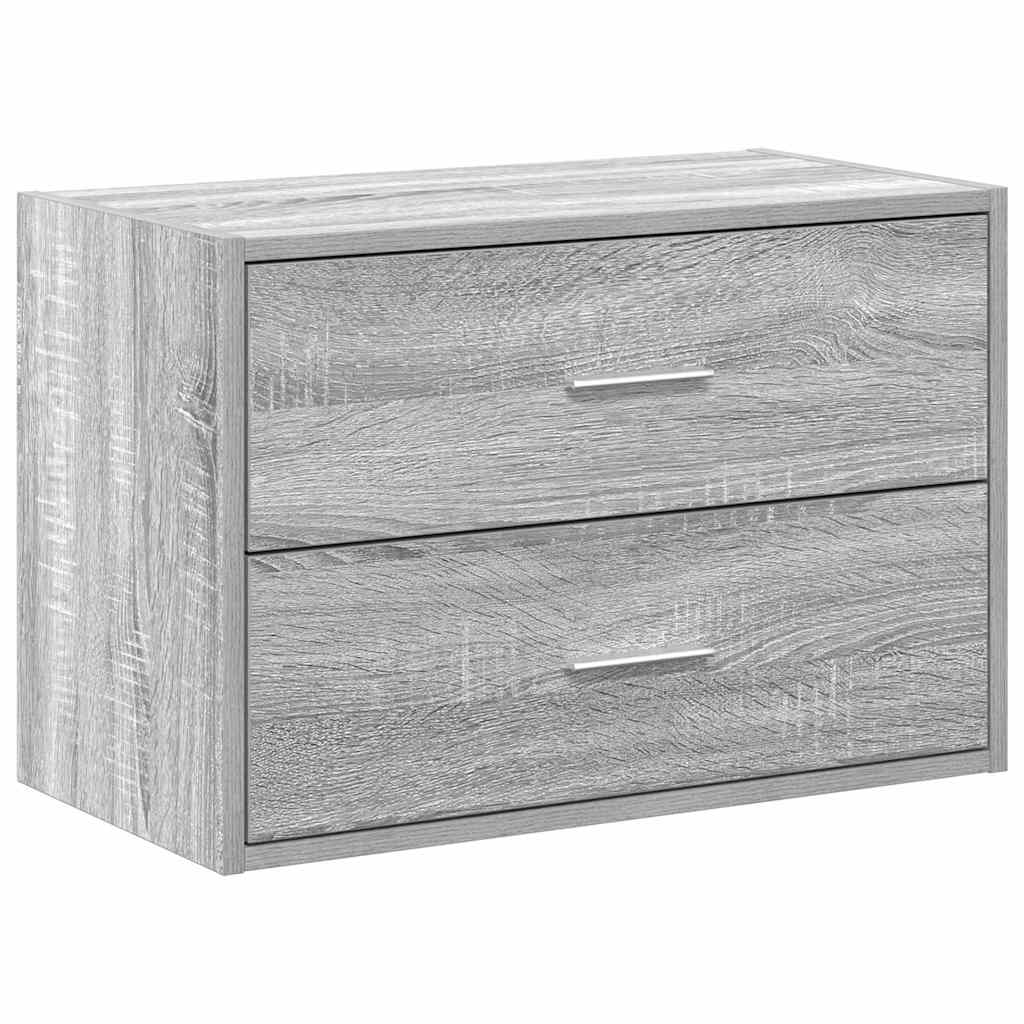 Skap Med 2 Skuffer Grå Eik 60X31X40 Cm Konstruert Tre