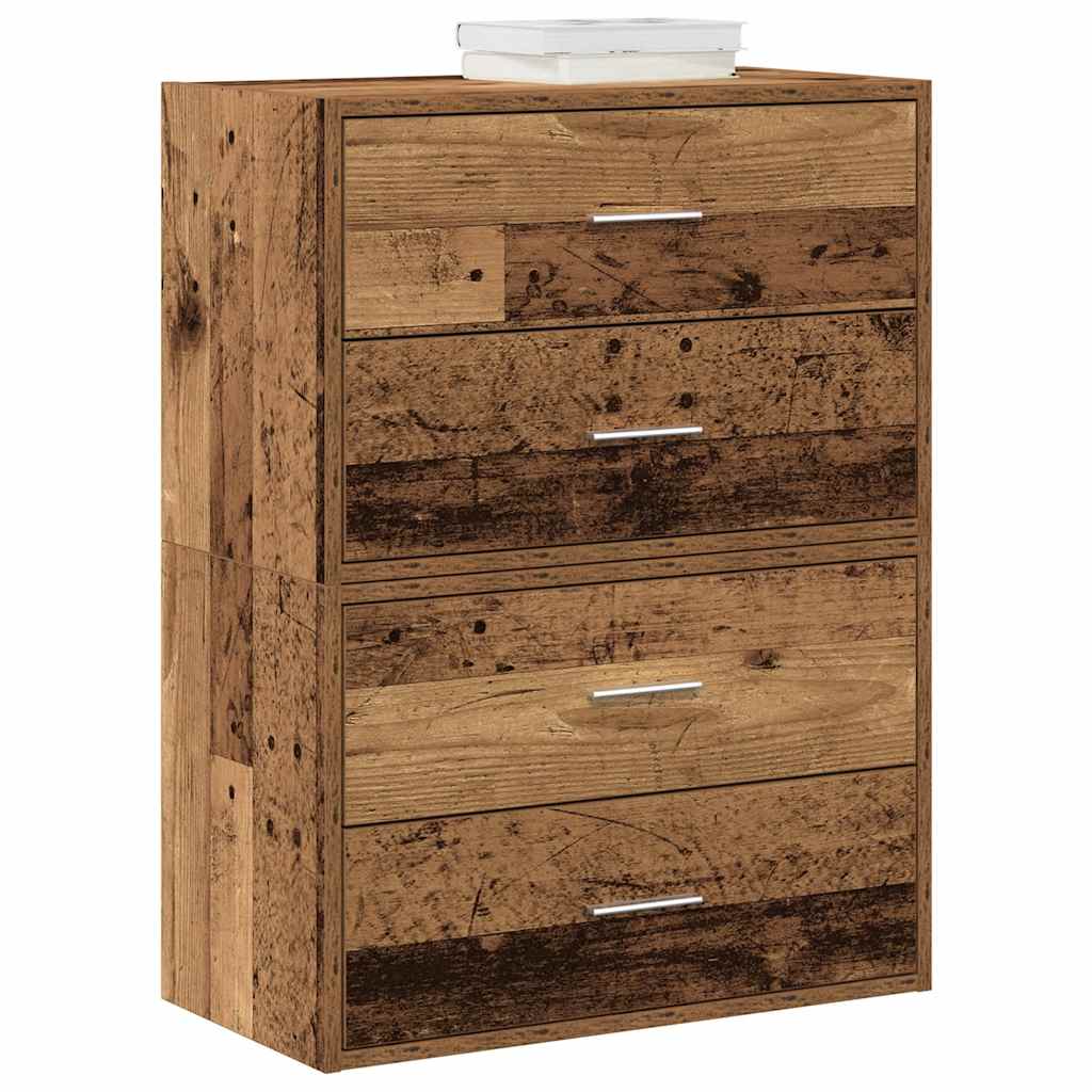 Skap Med 2 Skuffer 2 Stk Gammelt Tre 60X31X40 Cm Konstruert Tre