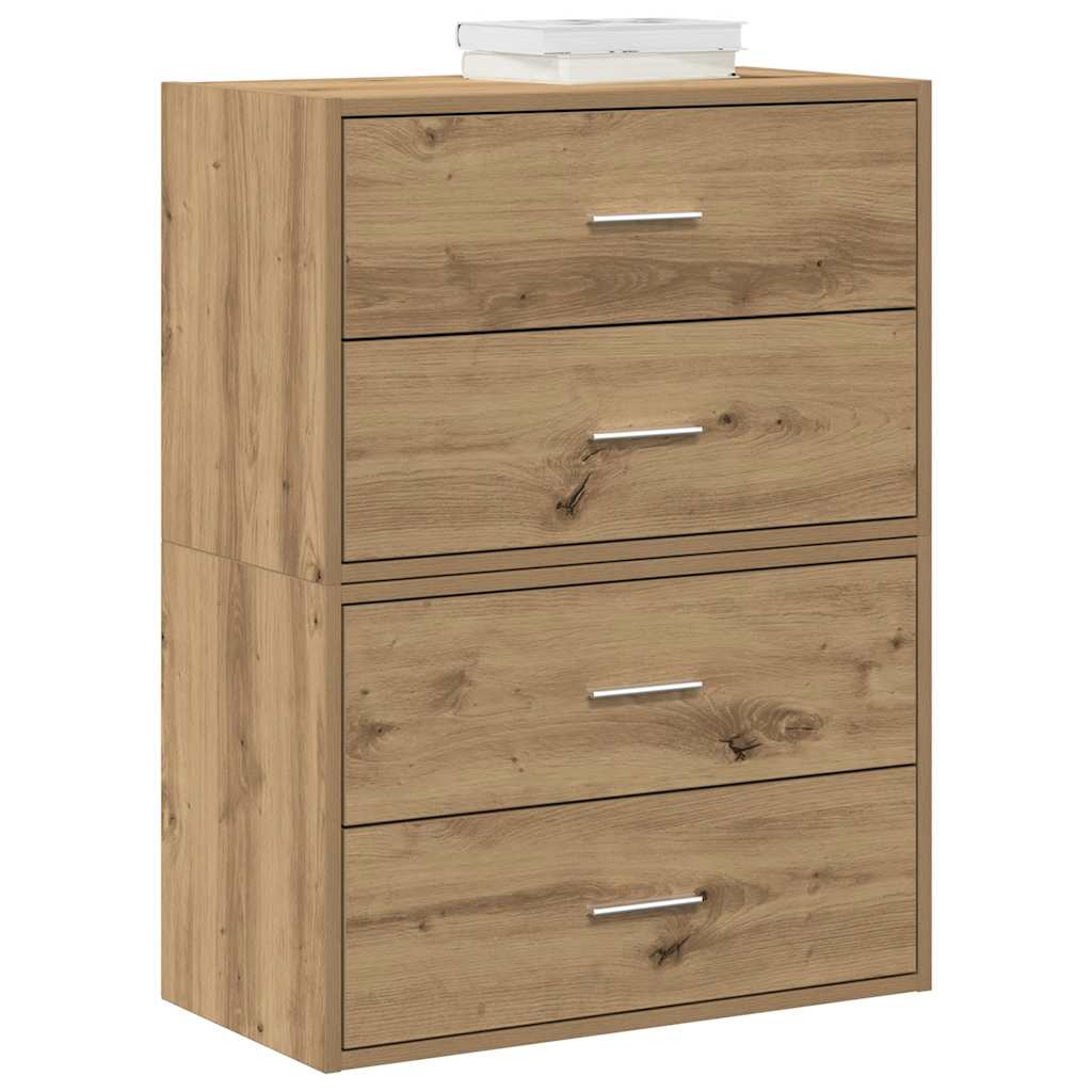 Skap Med 2 Skuffer 2 Stk Artisan Eik 60X31X40 Cm Konstruert Tre