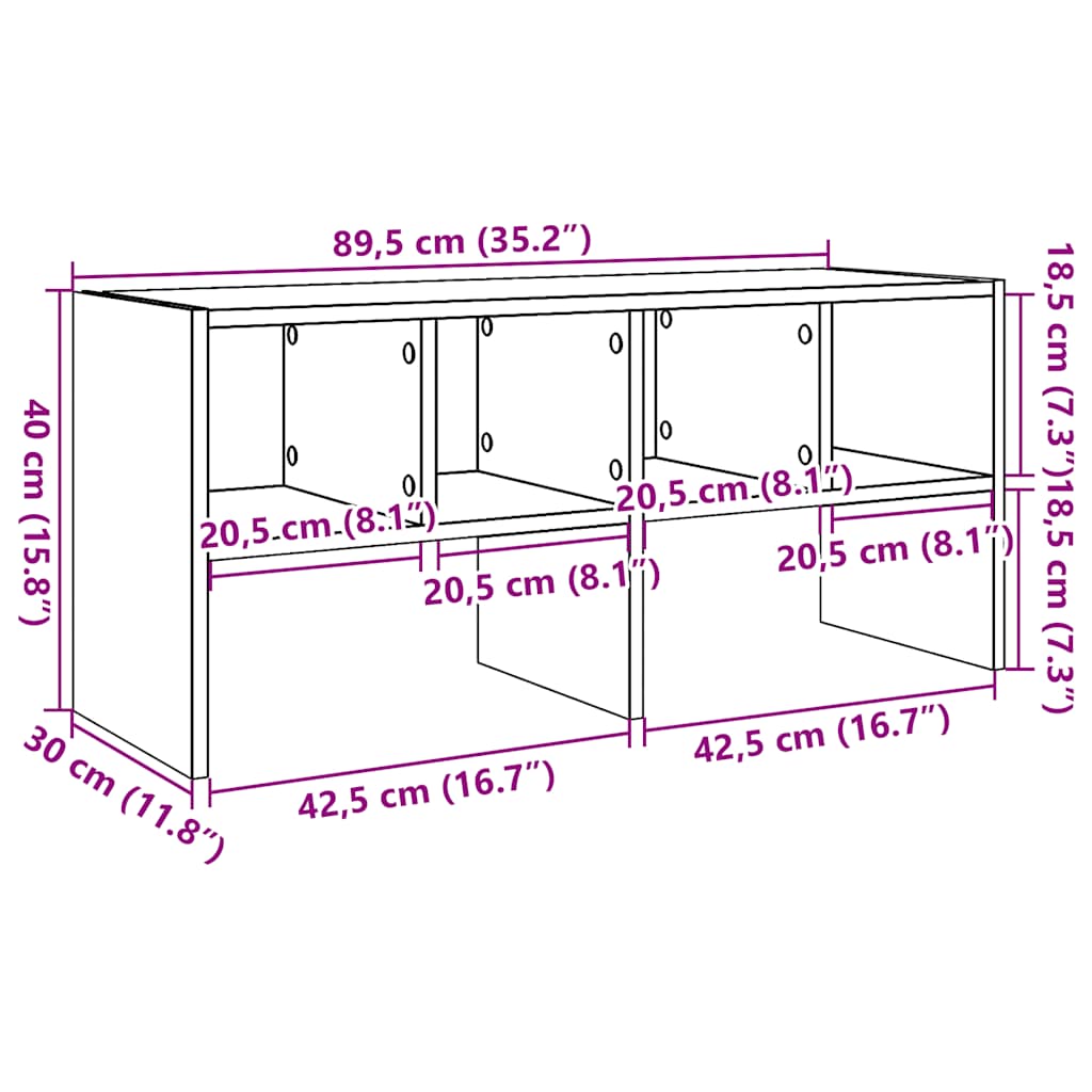 Skostativ Stablebar Hvit 89,5X30X40 Cm