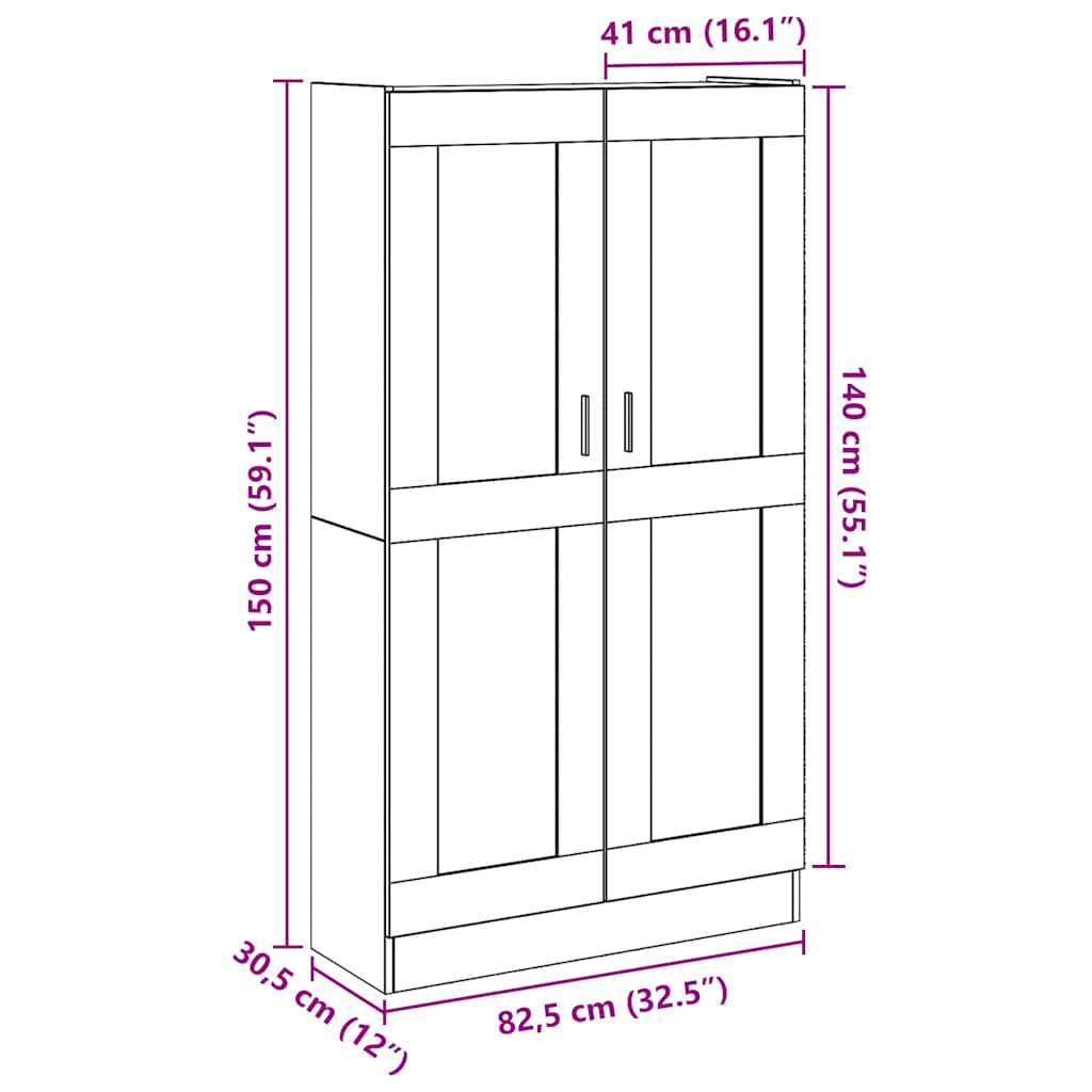 Høybord Håndverkseik 82,5X30,5X150 Cm Konstruert Tre