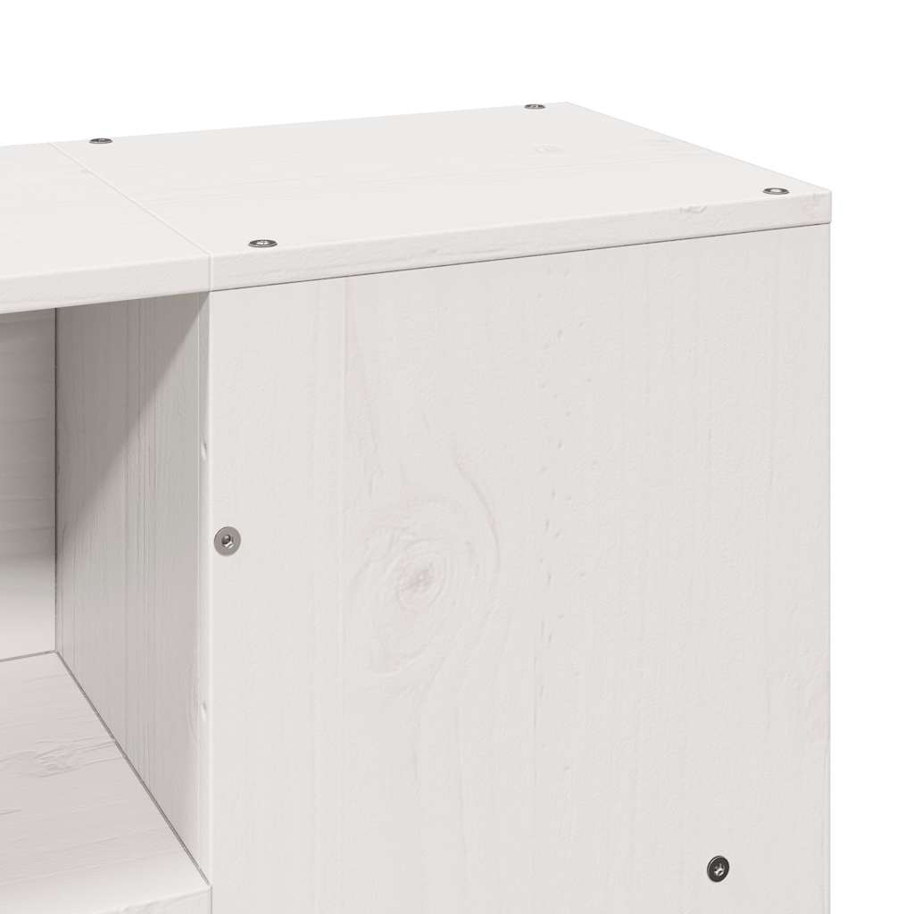 Seng Med Bokhylle Uten Madrass Hvit 120X200 Cm Heltre Furu