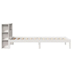 Seng Med Bokhylle Uten Madrass Hvit 100X200 Cm Heltre Furu