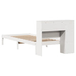 Seng Med Bokhylle Uten Madrass Hvit 100X200 Cm Heltre Furu