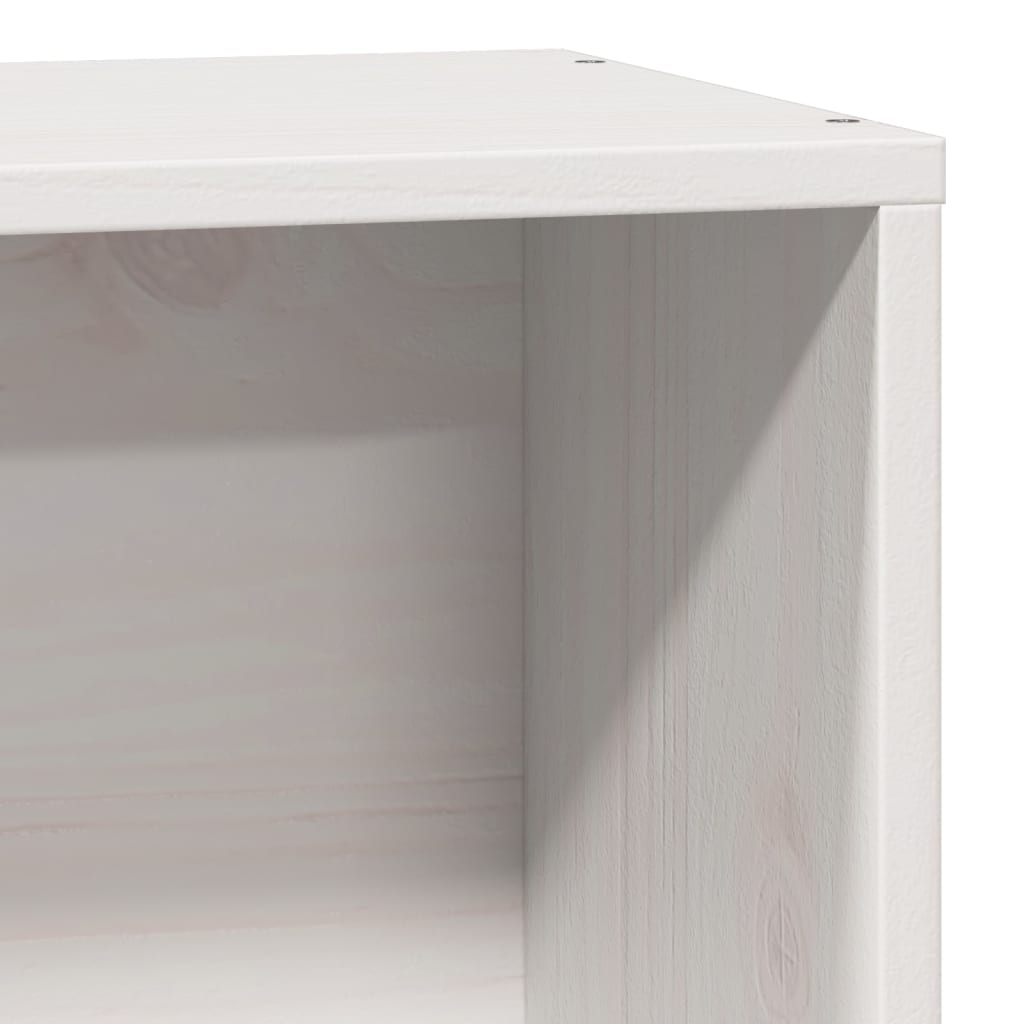 Seng Med Bokhylle Uten Madrass Hvit 100X200 Cm Heltre Furu