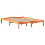 Seng Med Bokhylle Uten Madrass Voksbrun 120X200 Cm Heltre Furu