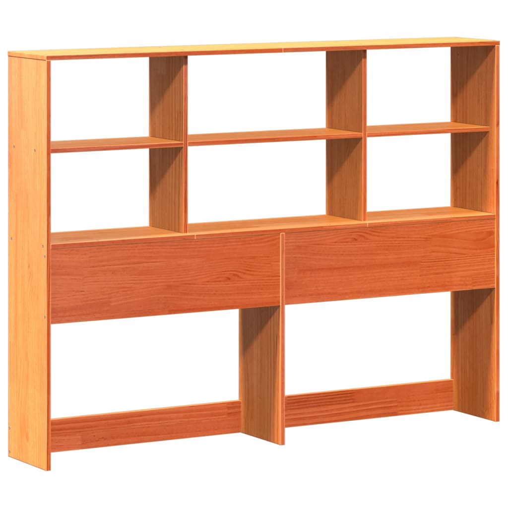 Seng Med Bokhylle Uten Madrass Voksbrun 120X200 Cm Heltre Furu