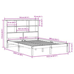 Seng Med Bokhylle Uten Madrass Voksbrun 150X200 Cm Heltre Furu