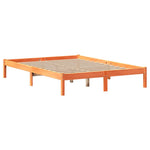Seng Med Bokhylle Uten Madrass Voksbrun 150X200 Cm Heltre Furu