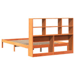 Seng Med Bokhylle Uten Madrass Voksbrun 150X200 Cm Heltre Furu