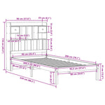 Seng Med Bokhylle Uten Madrass 90X200 Cm Heltre Furu