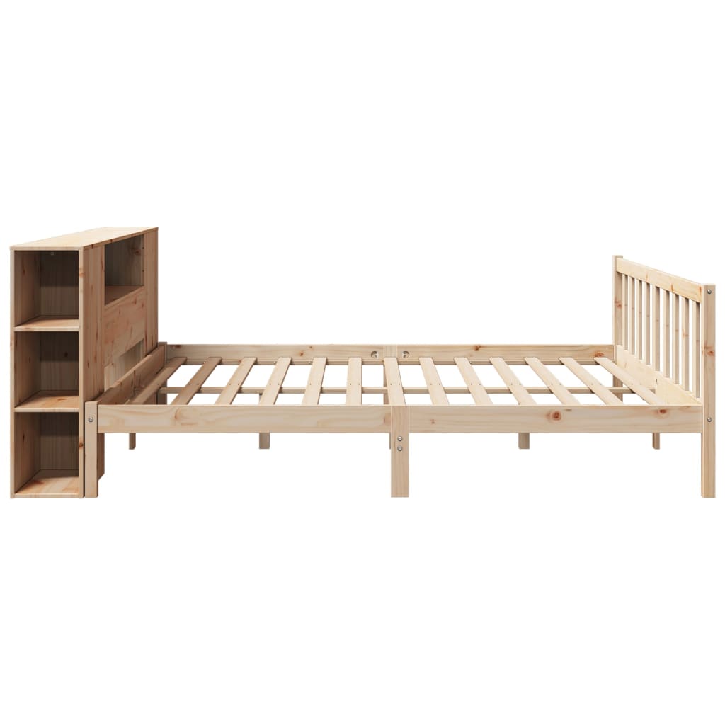 Seng Med Bokhylle Uten Madrass 180X200 Cm Heltre Furu