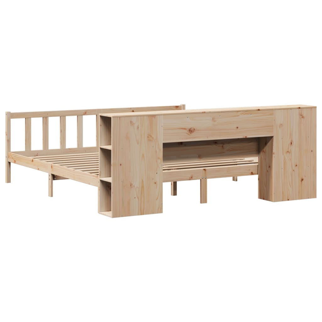 Seng Med Bokhylle Uten Madrass 180X200 Cm Heltre Furu