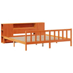 Seng Med Bokhylle Uten Madrass Voksbrun 180X200 Cm Heltre Furu
