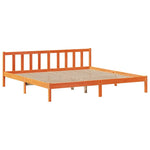 Seng Med Bokhylle Uten Madrass Voksbrun 180X200 Cm Heltre Furu